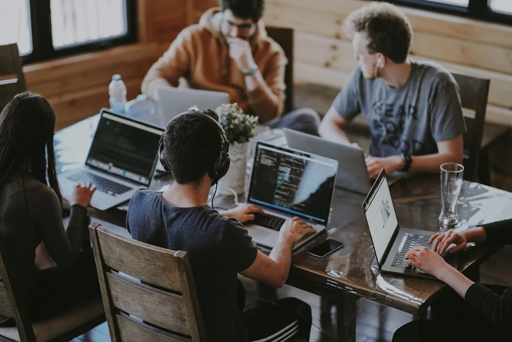 Marketing team planning conversion optimization for local business