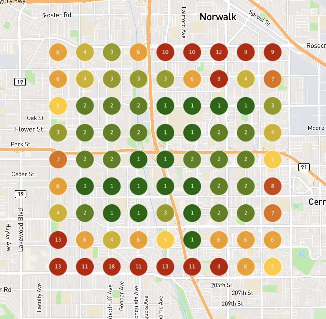 Health business on Google Maps after, dominant green, top placements